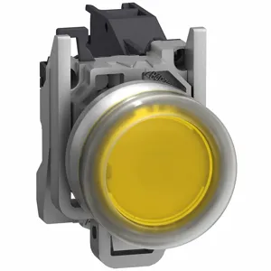 SCHNEIDER ELECTRIC XB4BP51GEX Pushbutton With Boot, Yellow, 22 mm Size, 1 No, Metal, Metal, Maintained | CU2AMC 292MK6