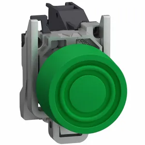 SCHNEIDER ELECTRIC XB4BPS31GEX Push Button With Integrated Boot, Green, 22 mm Size, 1 No, Metal, Metal | CU2CWQ 292ML4