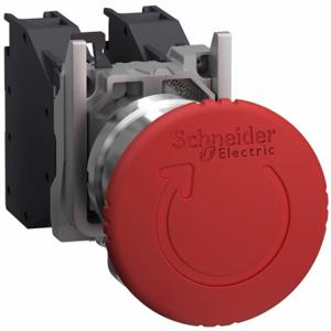 SCHNEIDER ELECTRIC XB4BS8445GEX Emergency Stop Push-Button, 22 mm Size, Red, 1No/1Nc, 40 mm Mushroom Head | CU2EAW 292ML8