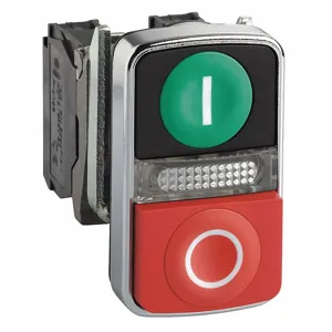 SCHNEIDER ELECTRIC XB4BW73731G5 Illuminated Push Button 22mm 1no/1nc Green/red | AF7ZGP 23V762