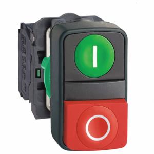 SCHNEIDER ELECTRIC XB5AL734155 Push-Button, 22 mm Size, Momentary/Momentary, Green/Red, 13/4X | CU2CHQ 55WU11