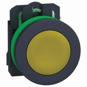 SCHNEIDER ELECTRIC XB5FA51 Push Button, 30 mm Size, Momentary, Yellow | CU2CYH 55XA39