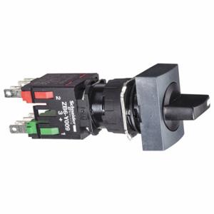 SCHNEIDER ELECTRIC XB6DD225B Selector Switch, 16 mm Size, 2 Position, Maintained/Maintained, Plastic, 2 No | CU2DRB 55WU37