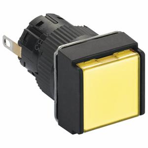 SCHNEIDER ELECTRIC XB6ECV5BP Pilot Light, 16 mm Size, Full Volt, 24 V DC, Yellow, LED, Square, Quick Connect | CU2CNG 55WU81