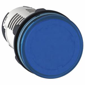 SCHNEIDER ELECTRIC XB7EV06BP Pilot Light, Blue, Terminal Clamps, LED, 24VAC/DC, Metal/Plastic | CU2APP 55WU87