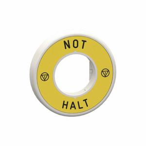 SCHNEIDER ELECTRIC ZBY9W2M230 Legend Ring, NOT-HALT, Round, Plastic, Black/Yellow, 60 mm Ht, 9.3 mm Wd | CU2CBQ 55WN44