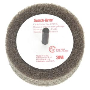 SCOTCH-BRITE 61500068319 Cut And Polish Disc, 3 Inch Dia X 1 1/4 Inch W, 1/4 Inch Straight Shaft, Aluminum Oxide | CU2HUJ 6RV96