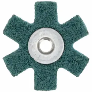 SCOTCH-BRITE 61500139482 Abrasive Star, 1 1/2 Inch Dia, 1/4 Inch-20 Eyelet, Aluminum Oxide, Very Fine, SR-ZA | CU2GFF 6RV56