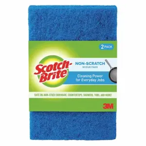 SCOTCH-BRITE 622-10 No Scratch Scour Pad, Polyester, 6 Inch Length, 3 7/8 Inch Widthidth, 6 Inch Heightt, Blue | CU2HNK 403R56