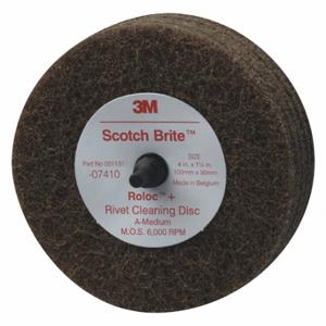 SCOTCH-BRITE 7000120778 Rivet Cleaning Disc, Tr, 4 Inch Dia, Aluminum Oxide, Medium | CU2HGQ 476Z46