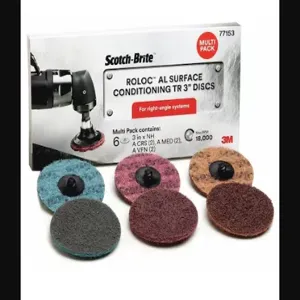 SCOTCH-BRITE 7010365701 Al Surface-Conditioning Disc, Tr, 3 Inch Dia, Aluminum Oxide, Very Fine | CU2HLX 476Z49