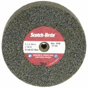 SCOTCH-BRITE 7100053421 Unitized Wheel, 3 Inch Dia x 3/4 Inch W, 1/4 Inch Arbor Hole, Ceramic, Medium, Medium 6 | CU2JHY 40AL55