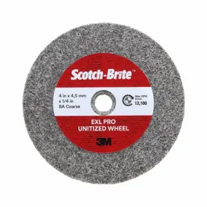 SCOTCH-BRITE 7100136383 Unitized Wheel, 8 Inch Dia x 3/16 Inch W, 1 Inch Arbor Hole, Aluminum Oxide, Coarse | CU2JLN 476X15