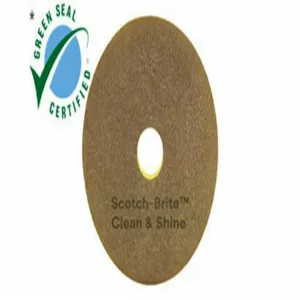 SCOTCH-BRITE 09543 Scrubbing Pad, Yellow, 18 Inch Floor Pad Size, 175 To 600 Rpm, 5 PK | CU2HUF 458K83