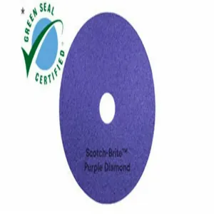 SCOTCH-BRITE 08423 Diamond Floor Pad Plus, Purple, 14 Inch X 20 Inch Floor Pad Size, 175 To 600 Rpm, 5 PK | CU2HAX 401M71