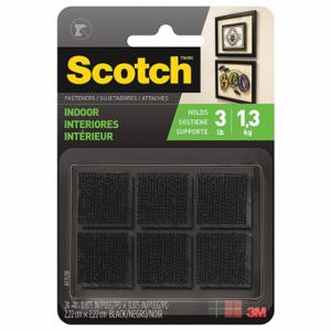 SCOTCH RF7121X Reclosable Fastener Squares, Acrylic Adhesive, 7/8 Inch, 7/8 Inch Width, Black, 24 PK | CU2JPH 1TRU3