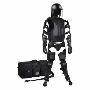 SECPRO 16052SVCNSMLABK Riot Control Suit, Modular, Hard Shell, M/L, Foam Padded, Hook And Loop | CU2KYL 52YG78