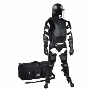 SECPRO 16052SVCNS2XLBK Riot Control Suit, Modular, Hard Shell, 2Xl, Foam Padded, Hook And Loop | CU2KYJ 52YG79