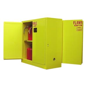 SECURALL PRODUCTS 4DA345 Flammable Storage Cabinet, Dual Access, Self-Close/Latch, 4-Safe-T-Door, 45 Gallon | CJ6RBK
