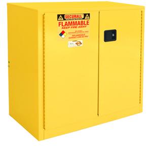 SECURALL PRODUCTS A130 Flammable Safety Cans Storage Cabinet, Self-Latch, Standard 2-Door, 30 Gallon | CJ6QUQ
