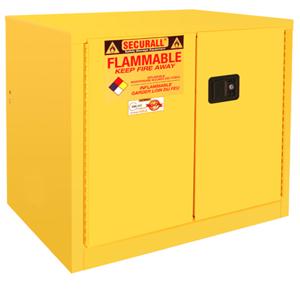 SECURALL PRODUCTS A131 Flammable Safety Cans Storage Cabinet, Self-Latch, Standard 2-Door, 30 Gallon | CJ6QUU