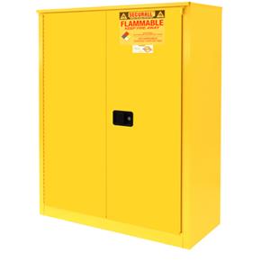 SECURALL PRODUCTS A245 Flammable Safety Cans Storage Cabinet, Self-Close/ Latch, Sliding Door, 45 Gallon | CJ6QUY
