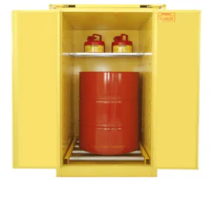 SECURALL PRODUCTS V360 Flammable Drums Cabinet, Vertical, Self-Close/ Self-Latch, Safe-T-Door, 65 Gallon | CJ6QVM