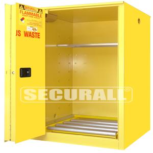 SECURALL PRODUCTS W1040 Hazardous Waste Drums Storage Cabinet, Self-Latch, Standard 2-Door, 60 Gallon | CJ6QWV