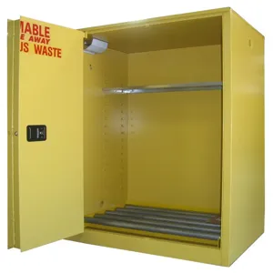 SECURALL PRODUCTS W2075 Hazardous Waste Drums Storage Cabinet, Self-Close/ Self-Latch, Sliding Door, 75 Gallon | CJ6QWZ