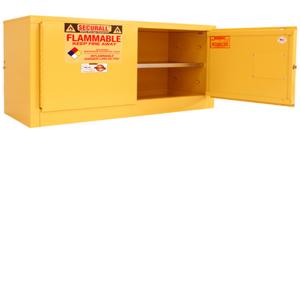 SECURALL PRODUCTS WMA118 Wall Mounted Flammable Cabinet, Self-Latch, Standard 2-Door, 18 Gallon, Capacity | CJ6QYC