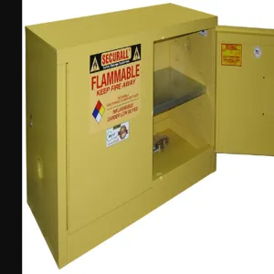 SECURALL PRODUCTS WMA318 Wall Mounted Flammable Cabinet, Self-Close/ Self-Latch, Safe-T-Door, 18 Gallon, Capacity | CJ6QYD