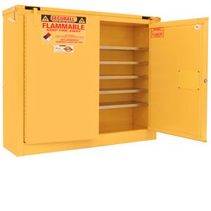SECURALL PRODUCTS WMA324 Wall Mounted Flammable Cabinet, Self-Close/ Self-Latch, Safe-T-Door, 24 Gallon, Capacity | CJ6QYF