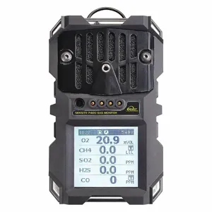 SENSIT 923-GRNGR-53 Personal Monitor, 5 Gas, CO/H2S/HCN/LEL/O2, Black, Adj, Audible/Visual, 1 3/4 Inch Size Dp | CU2MAF 35ZD21