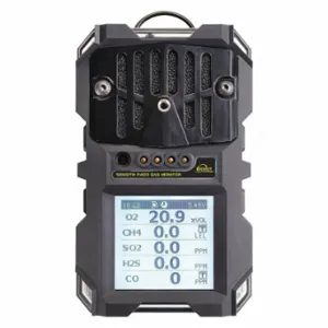 SENSIT 923-GRNGR-53 Personal Monitor, 5 Gas, CO/H2S/HCN/LEL/O2, Black, Adj, Audible/Visual, 1 3/4 Inch Size Dp | CU2MAF 35ZD21