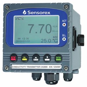 SENSOREX CX2000 Online Conductivity Transmitter, 0 to 200 mS/cm | CU2MEX 22FH85