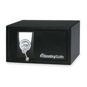 SENTRY SAFE X031 Sicherheitstresor, kompakt und tragbar, privates Schlüsselschloss, 6 9/16 Zoll Außenhöhe, schwarz | CU2MGM 2GTP2