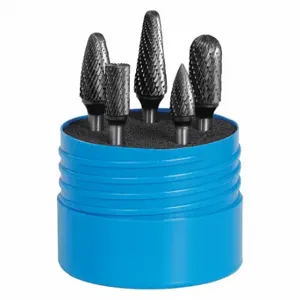 SGS PRO 18266 Carbide Bur Set, 1/4 Inch Shank Dia, Double Cut, SB-3/SC-5/SF-5/SG-3/SL-4 | CU2MXZ 49EJ76