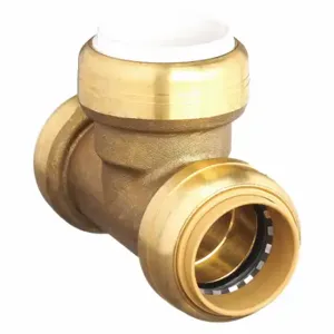 SHARKBITE UIP375 Slip Tee, Brass, Push-To-Connect x Push-To-Connect x Push-To-Connect | CU2NBF 45RF64