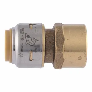 SHARKBITE UR072 Push-Fit Adapter, Brass, Push-To-Connect x Fnpt | CU2MZY 807AH3