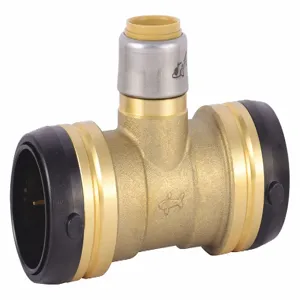 SHARKBITE UXL08353522 Reducing Tee, Push Fit Connection Type, Dzr Brass Tube Fitting | CH6RVZ 499M55