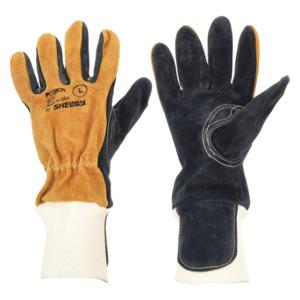 SHELBY 5002 LARGE Firefighters Gloves, Wildland, Knit, Size L, Pigskin, Black/Tan, 1 PR | CU2PTG 8X610