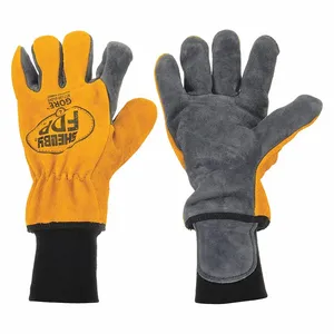 SHELBY 5225 M Firefighters Gloves, Wildland, Elastic, Size M, Brushed Pigskin Leather, Black/Gold, 1 PR | CU2PTE 9T814