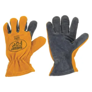 SHELBY 5226L Firefighters Gloves, Structural, Gauntlet, Size L, Brushed Pigskin Leather, Blue/Tan, 1 PR | CU2PQU 6KHW1