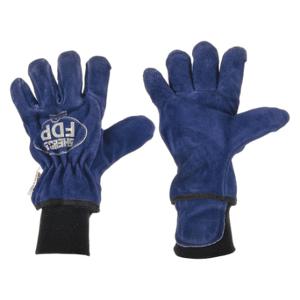 SHELBY 5227 M Firefighters Gloves, Structural, Size M, Cowhide Leather, Blue, Cowhide Leather | CU2PRR 9WR45