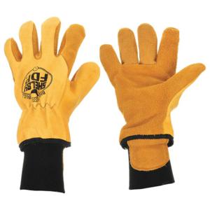 SHELBY 5282 S Firefighters Gloves, Structural, Size S, Elkhide Leather, Gold, Elkhide Leather | CU2PRU 8EM94
