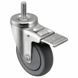 SHEPHERD CASTER PGT40748ZN-DMT32(GG) Debris-Resistant Threaded Stem Caster, 4 Inch Wheel Dia, 250 Lb, 5 1/8 Inch Mounting Ht | CU2QCA 60EZ80