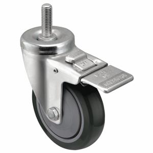 SHEPHERD CASTER PGT40748ZN-TPU33(GG) Stem Caster, 4 Inch Wheel Dia, 300 lb, 5 1/8 Inch Mounting Height, Swivel Caster | CU2QEL 60EZ82