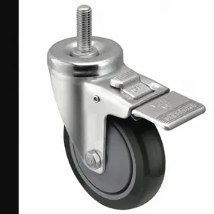 SHEPHERD CASTER PGT40748ZN-TPU33(GG) Stem Caster, 4 Inch Wheel Dia, 300 lb, 5 1/8 Inch Mounting Height, Swivel Caster | CU2QEL 60EZ82