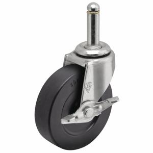 SHEPHERD CASTER PRE30273ZN-3RB NSF-Listed Sanitary Friction-Ring Stem Caster, 3 Inch Wheel Dia, 110 lbs, Rubber, Std | CU2QKY 60FA59