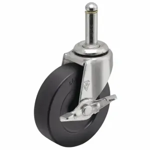 SHEPHERD CASTER PRE20273ZN-3RB NSF-Listed Sanitary Friction-Ring Stem Caster, 2 Inch Wheel Dia, 80 lbs, Rubber, Plain | CU2QKJ 60FA07